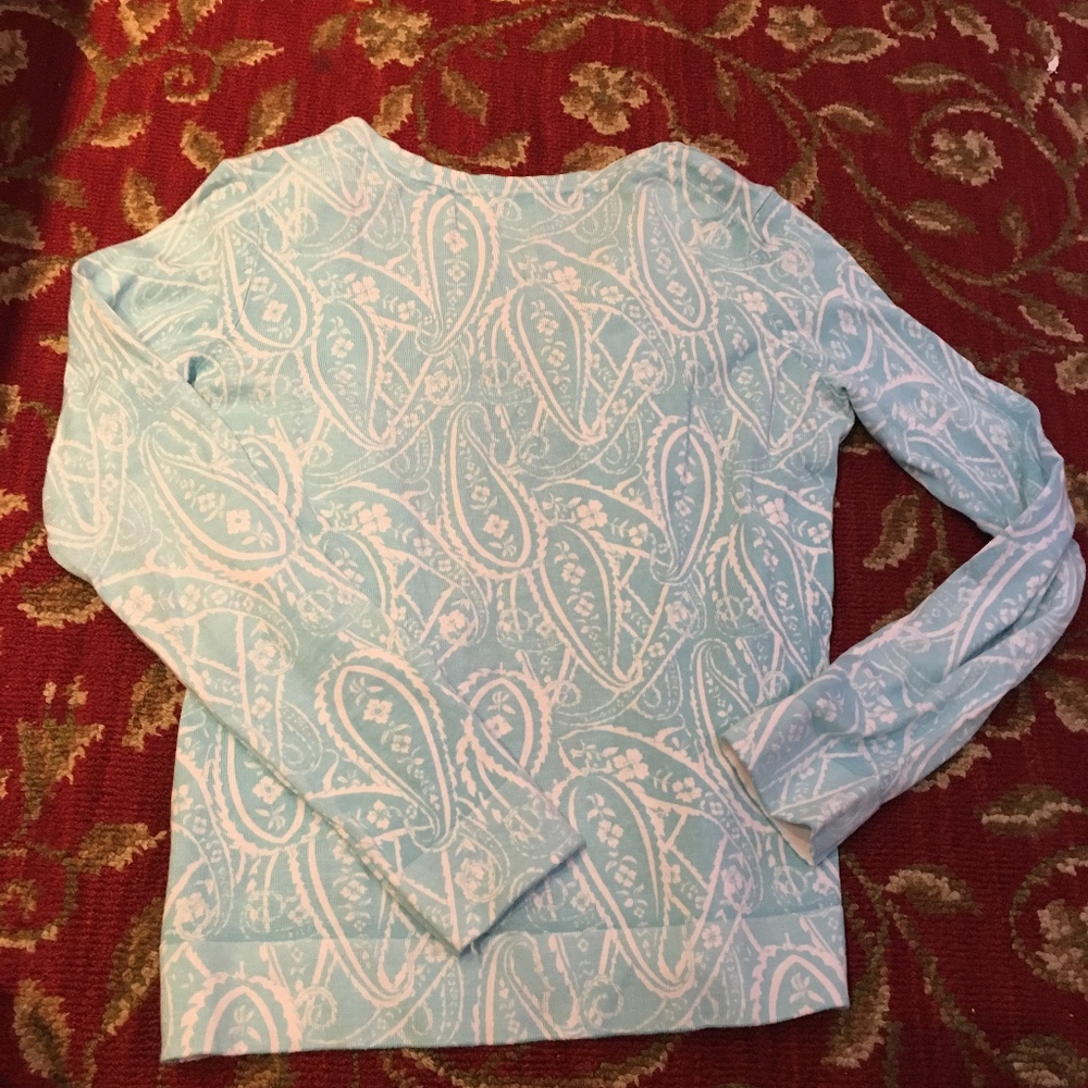 Blue/White Patterned Button Down Cardigan - image 3